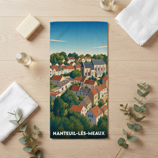 Serviette de bain 30 cm x 60 cm souvenir de Nanteuil-lès-Meaux