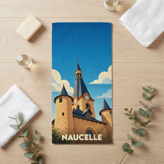 Serviette de bain 30 cm x 60 cm souvenir de Naucelle