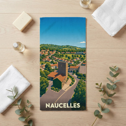 Serviette de bain 30 cm x 60 cm souvenir de Naucelles