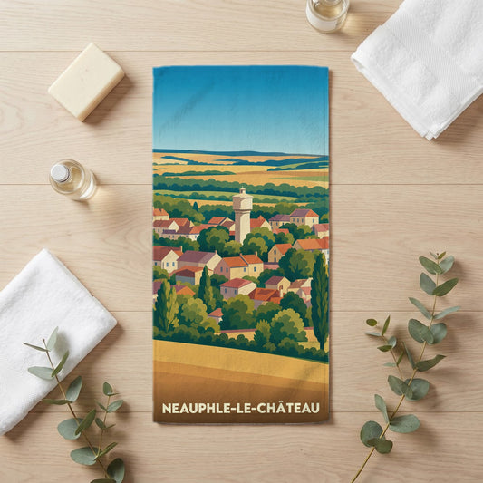 Serviette de bain 30 cm x 60 cm souvenir de Neauphle-le-Château