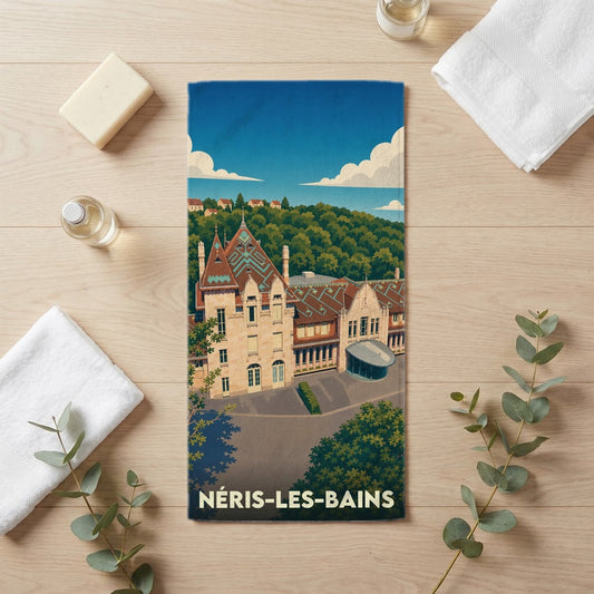 Serviette de bain 30 cm x 60 cm souvenir de Néris-les-Bains