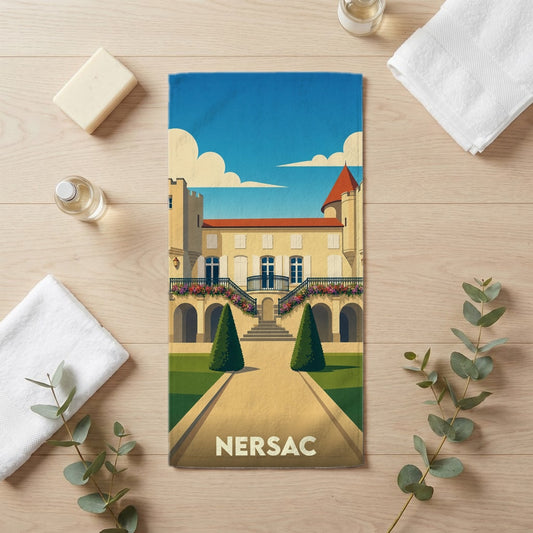 Serviette de bain 30 cm x 60 cm souvenir de Nersac