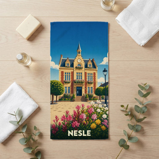 Serviette de bain 30 cm x 60 cm souvenir de Nesle