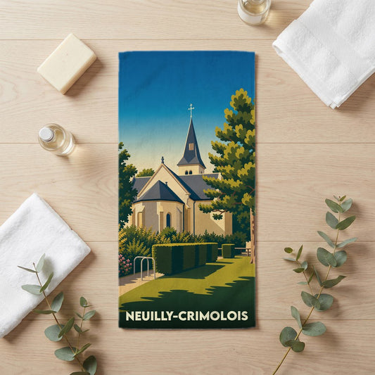 Serviette de bain 30 cm x 60 cm souvenir de Neuilly-Crimolois