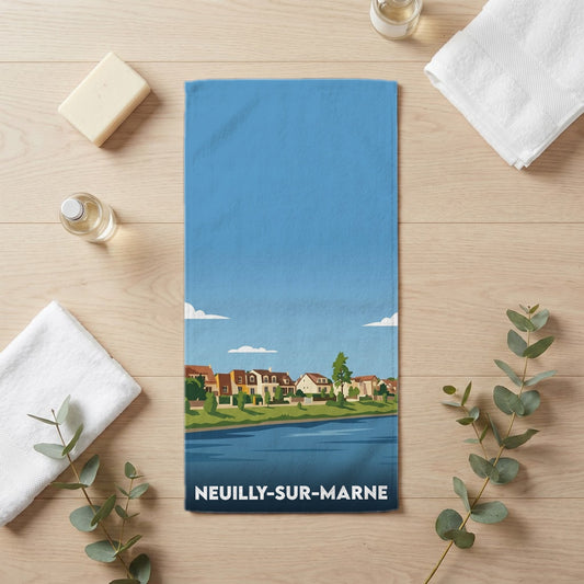 Serviette de bain 30 cm x 60 cm souvenir de Neuilly-sur-Marne