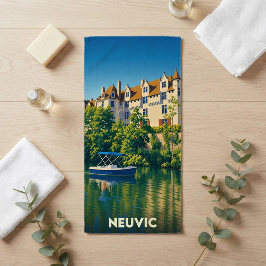 Serviette de bain 30 cm x 60 cm souvenir de Neuvic