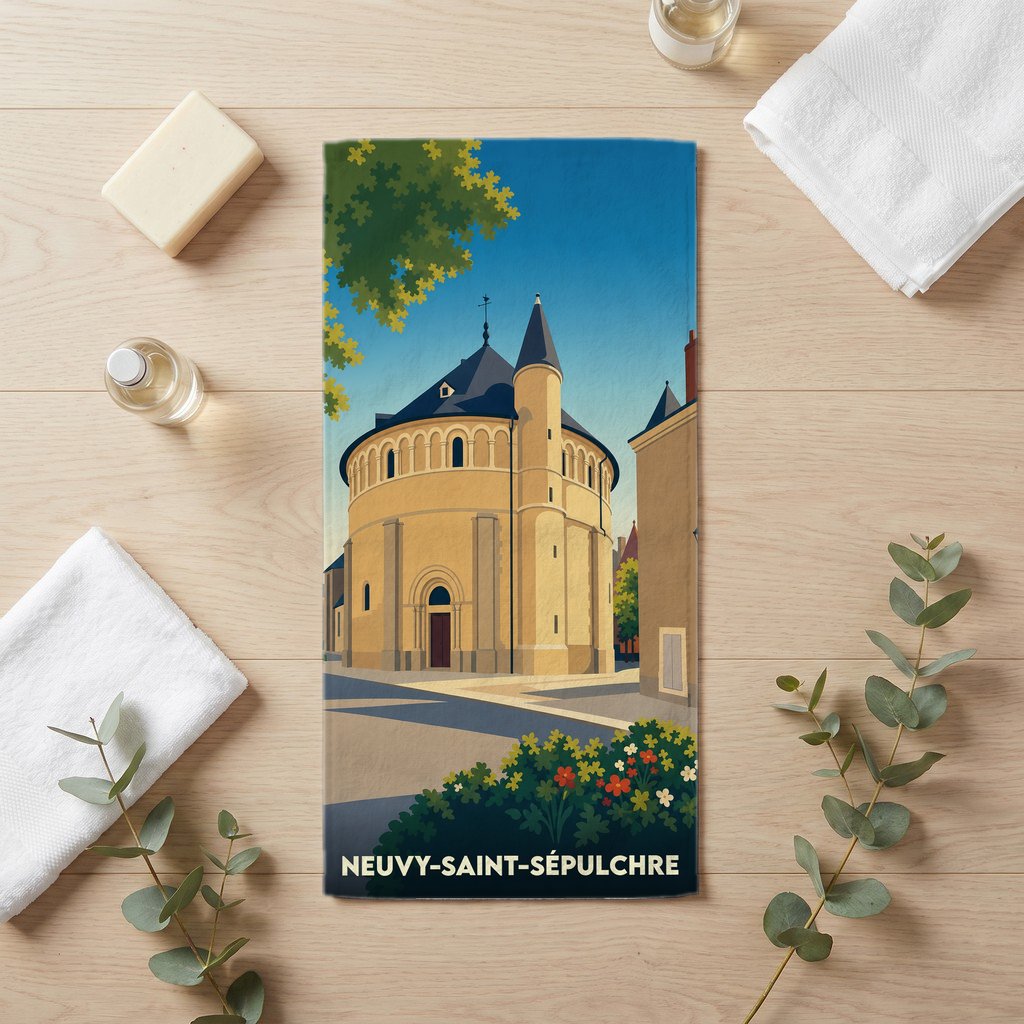 Serviette de bain 30 cm x 60 cm souvenir de Neuvy-Saint-Sépulchre