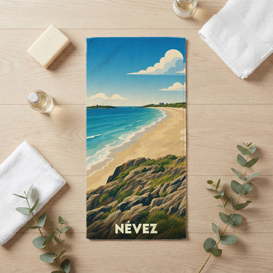 Serviette de bain 30 cm x 60 cm souvenir de Névez