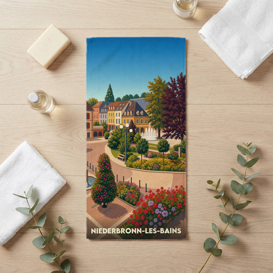 Serviette de bain 30 cm x 60 cm souvenir de Niederbronn-les-Bains