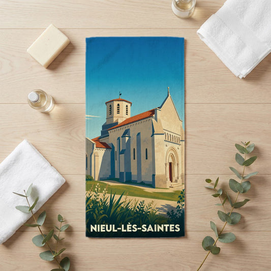 Serviette de bain 30 cm x 60 cm souvenir de Nieul-lès-Saintes