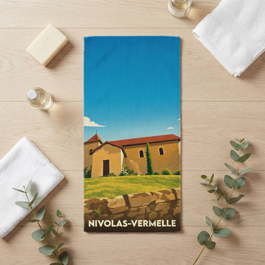 Serviette de bain 30 cm x 60 cm souvenir de Nivolas-Vermelle