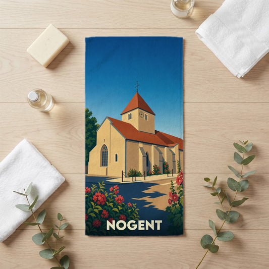 Serviette de bain 30 cm x 60 cm souvenir de Nogent