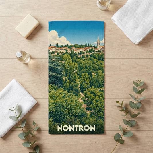 Serviette de bain 30 cm x 60 cm souvenir de Nontron