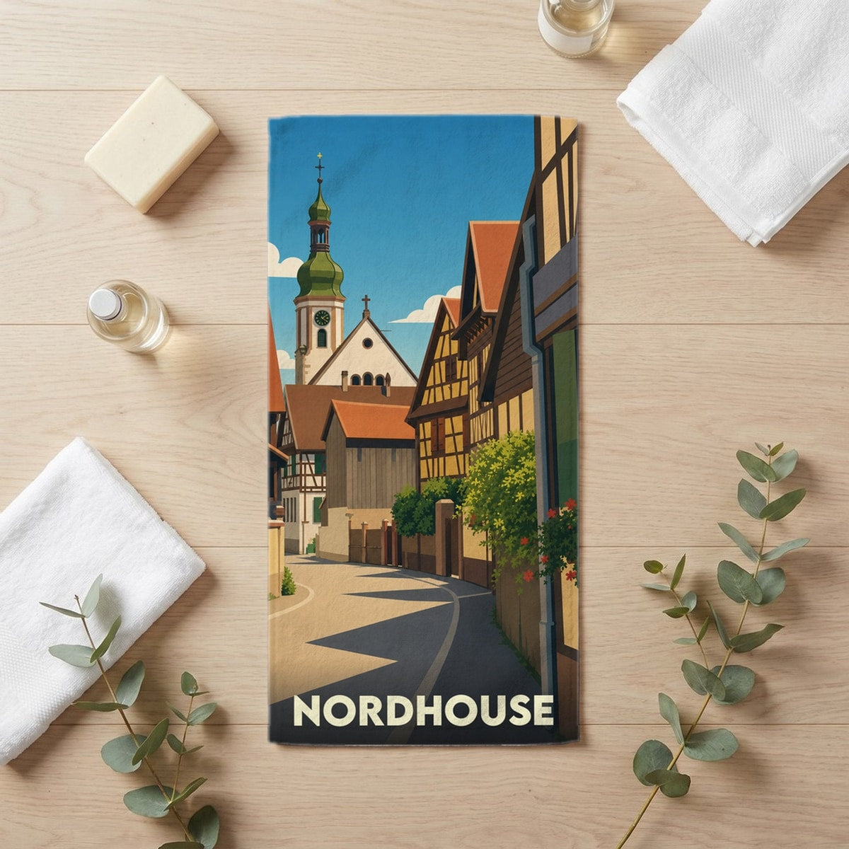 Serviette de bain 30 cm x 60 cm souvenir de Nordhouse