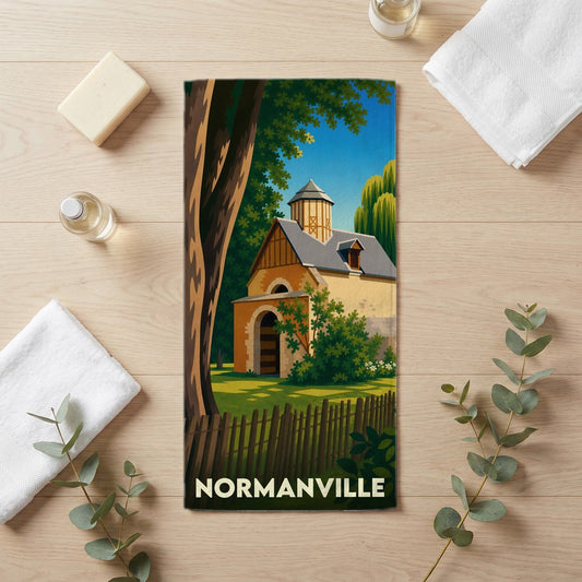 Serviette de bain 30 cm x 60 cm souvenir de Normanville