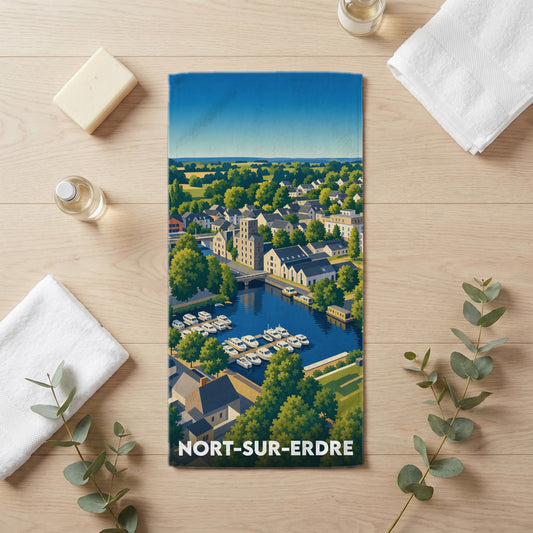 Serviette de bain 30 cm x 60 cm souvenir de Nort-sur-Erdre