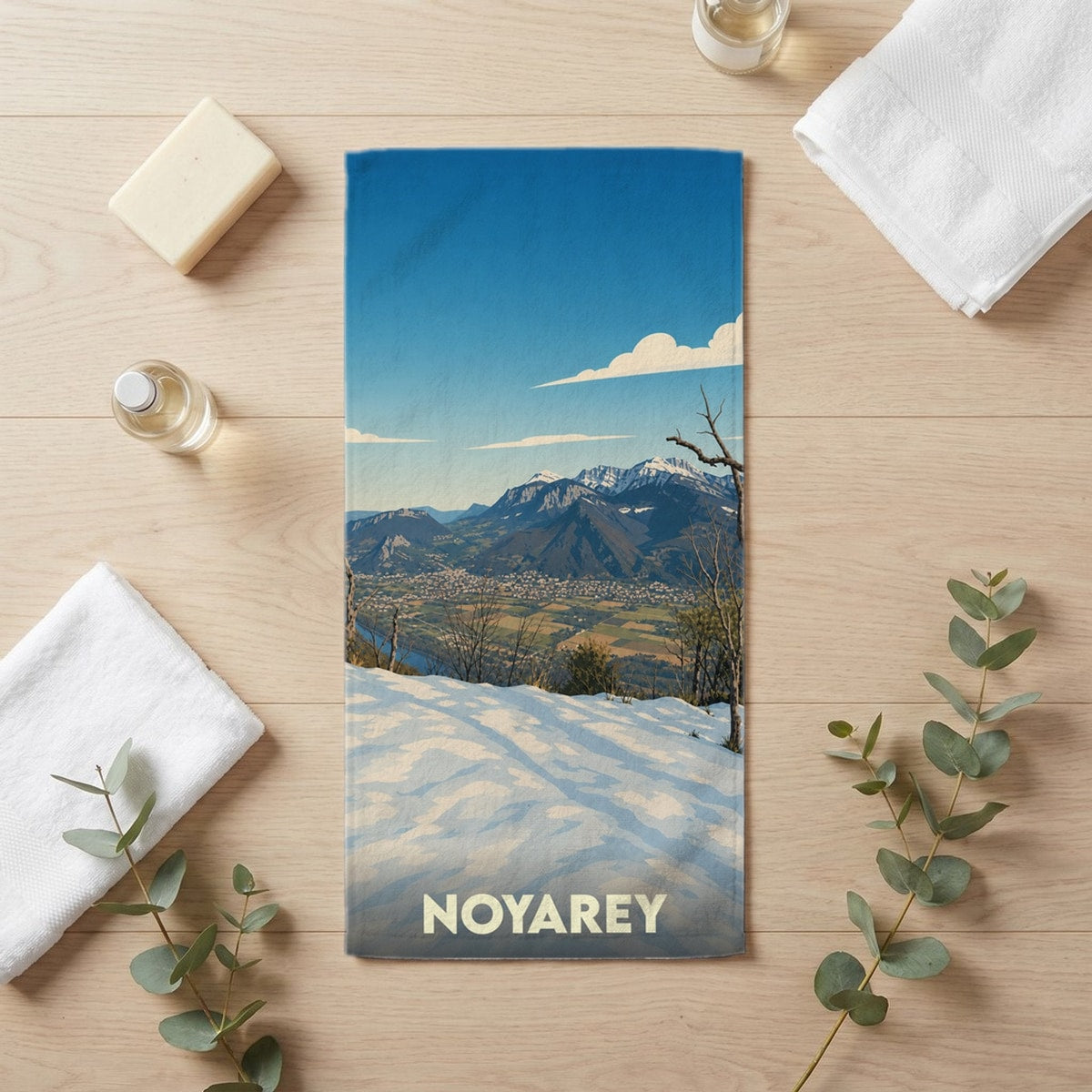 Serviette de bain 30 cm x 60 cm souvenir de Noyarey