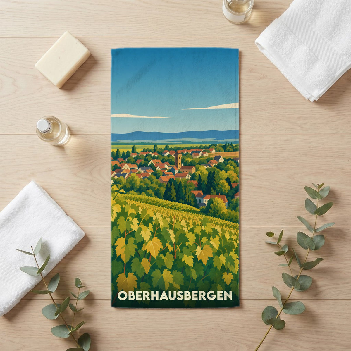 Serviette de bain 30 cm x 60 cm souvenir de Oberhausbergen