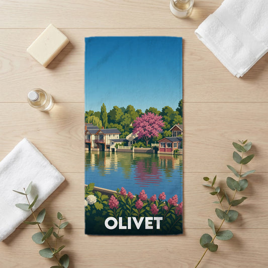 Serviette de bain 30 cm x 60 cm souvenir de Olivet