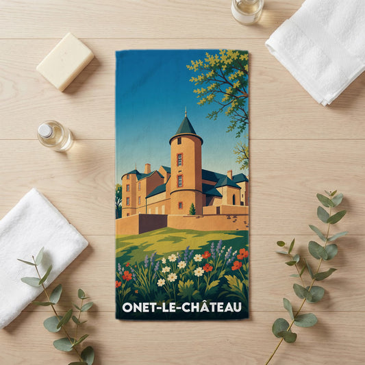 Serviette de bain 30 cm x 60 cm souvenir de Onet-le-Château