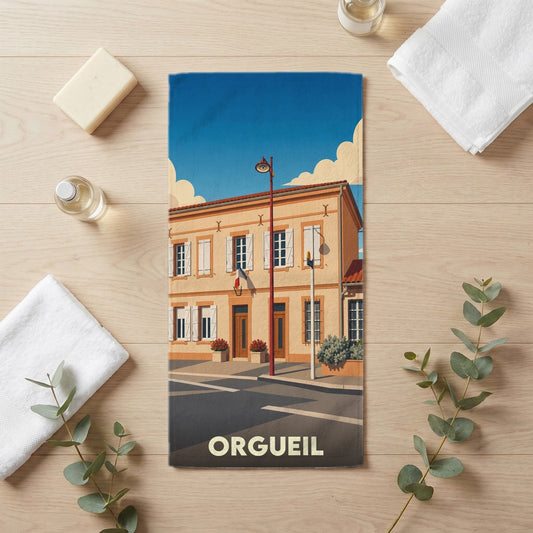 Serviette de bain 30 cm x 60 cm souvenir de Orgueil