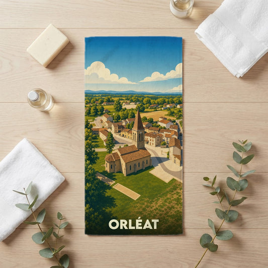 Serviette de bain 30 cm x 60 cm souvenir de Orléat