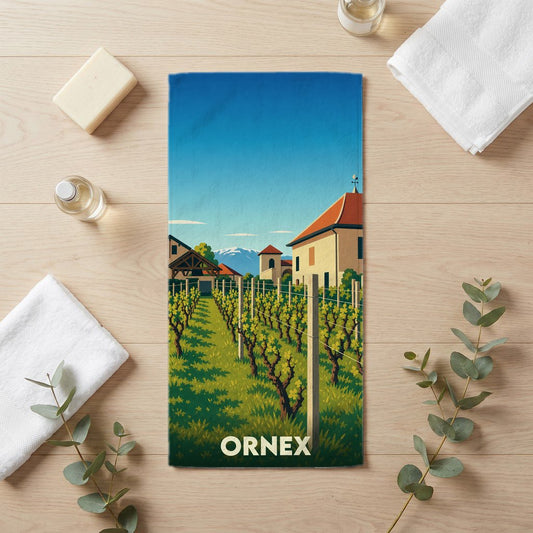 Serviette de bain 30 cm x 60 cm souvenir de Ornex