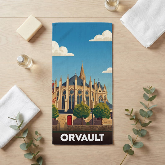 Serviette de bain 30 cm x 60 cm souvenir de Orvault
