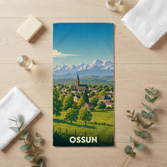 Serviette de bain 30 cm x 60 cm souvenir de Ossun