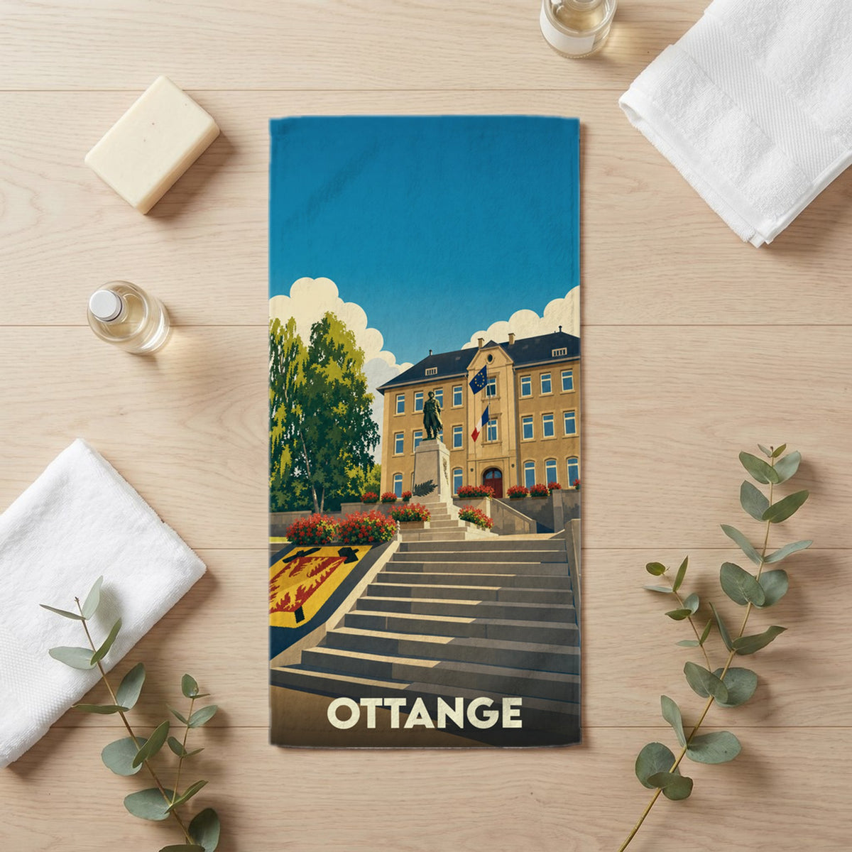 Serviette de bain 30 cm x 60 cm souvenir de Ottange