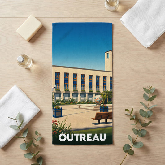 Serviette de bain 30 cm x 60 cm souvenir de Outreau