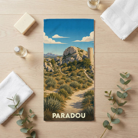Serviette de bain 30 cm x 60 cm souvenir de Paradou
