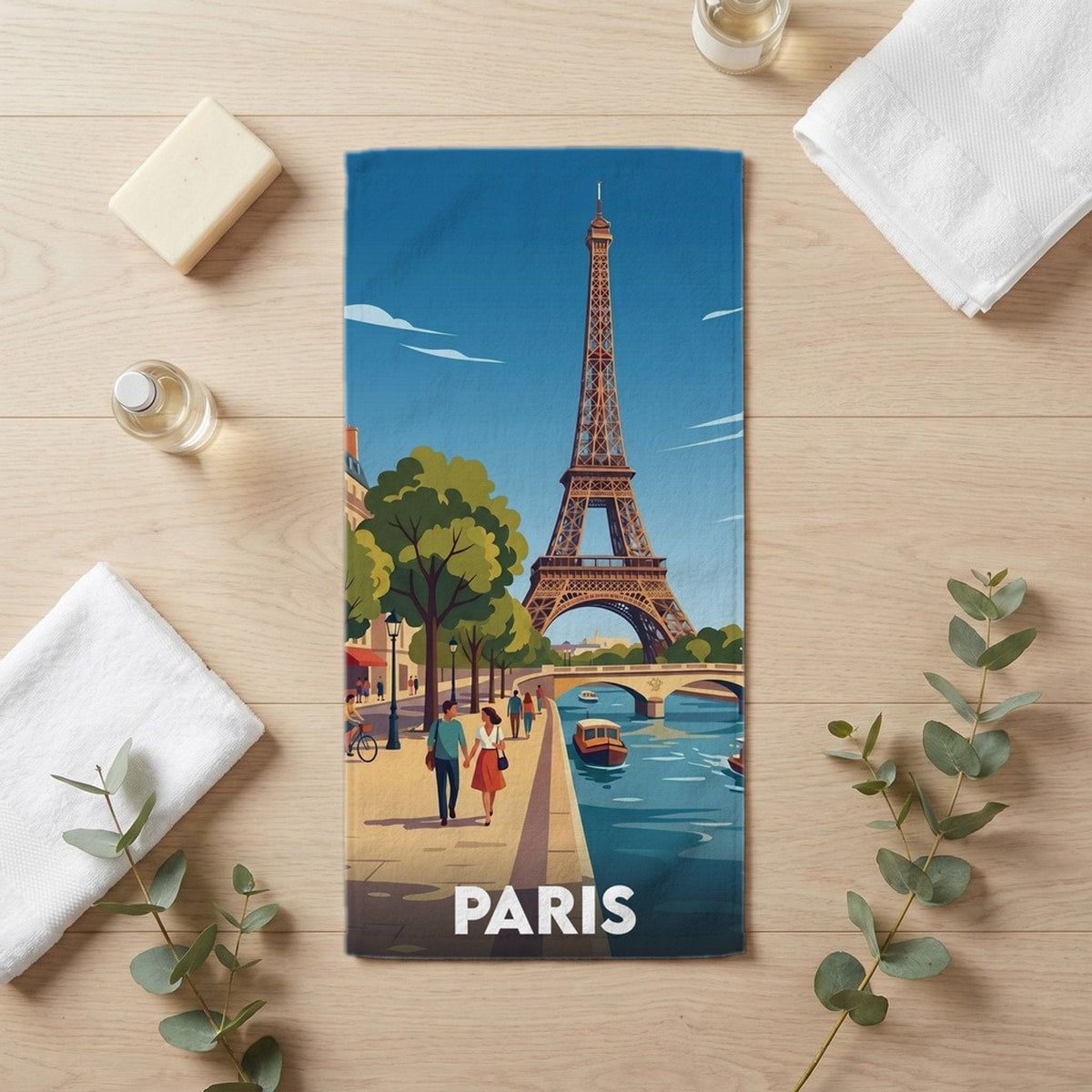 Serviette de bain 30 cm x 60 cm souvenir de Paris