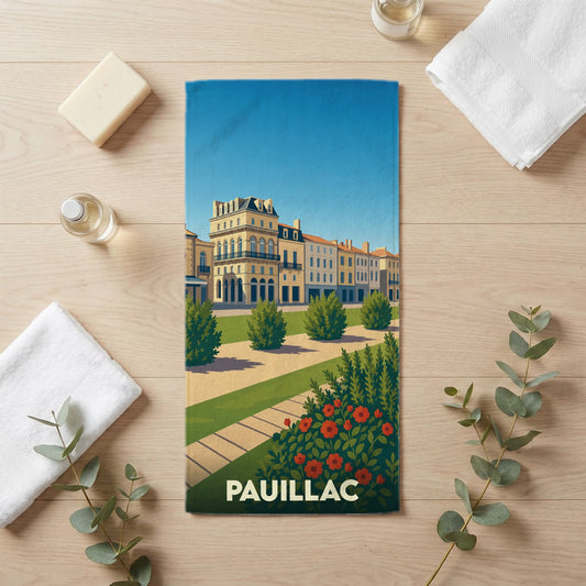 Serviette de bain 30 cm x 60 cm souvenir de Pauillac
