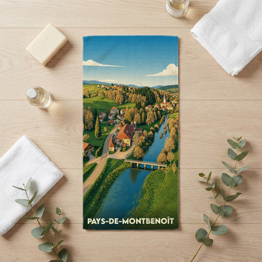 Serviette de bain 30 cm x 60 cm souvenir de Pays-de-Montbenoît