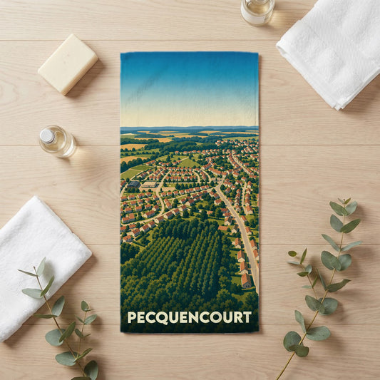 Serviette de bain 30 cm x 60 cm souvenir de Pecquencourt