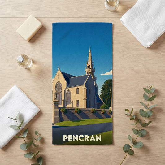 Serviette de bain 30 cm x 60 cm souvenir de Pencran