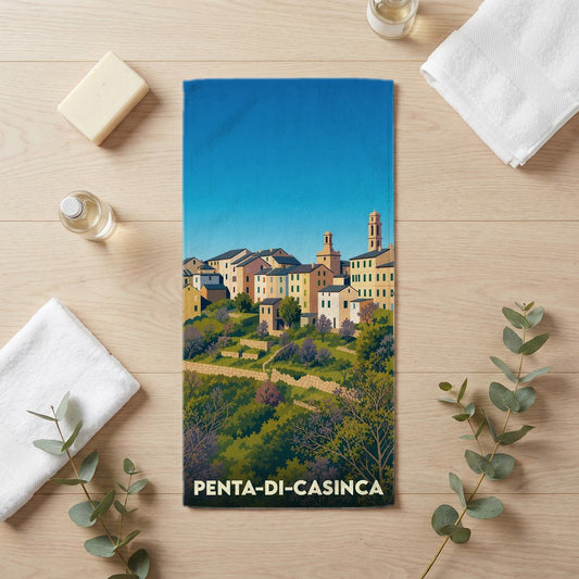Serviette de bain 30 cm x 60 cm souvenir de Penta-di-Casinca