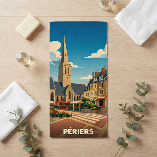 Serviette de bain 30 cm x 60 cm souvenir de Périers