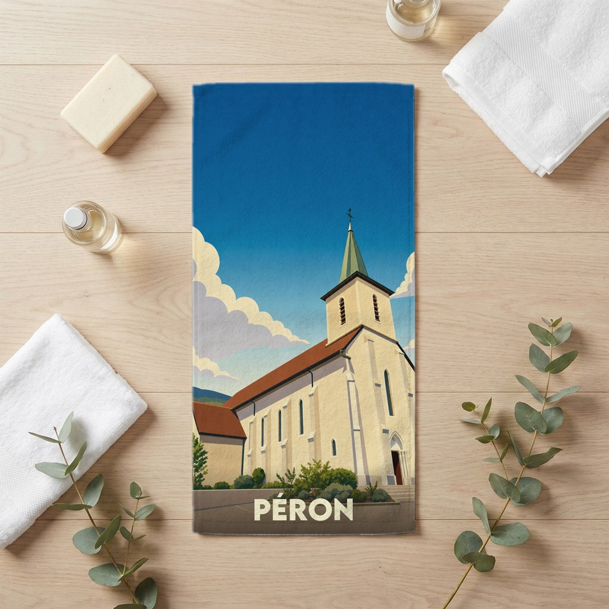 Serviette de bain 30 cm x 60 cm souvenir de Péron