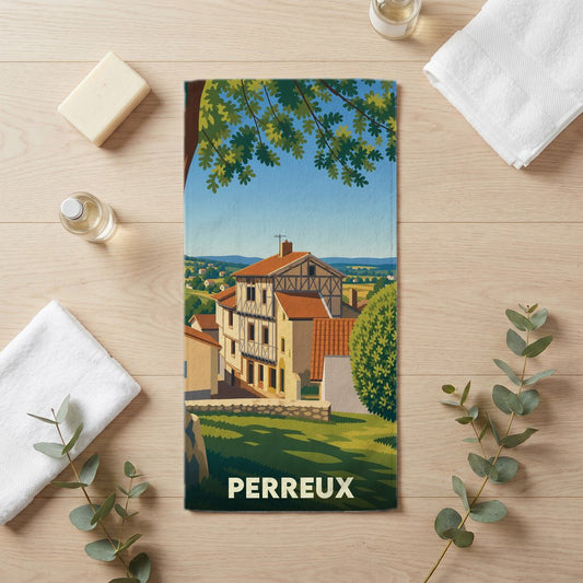 Serviette de bain 30 cm x 60 cm souvenir de Perreux