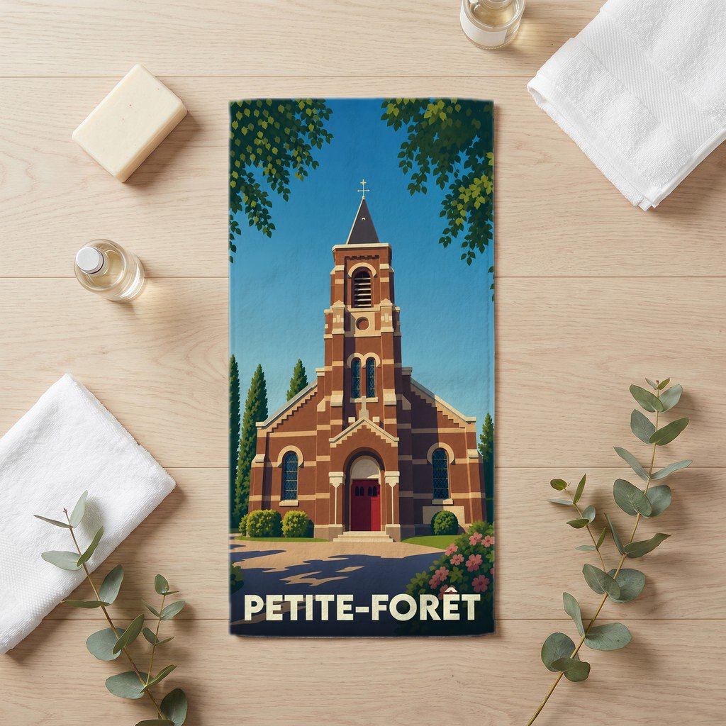 Serviette de bain 30 cm x 60 cm souvenir de Petite-Forêt