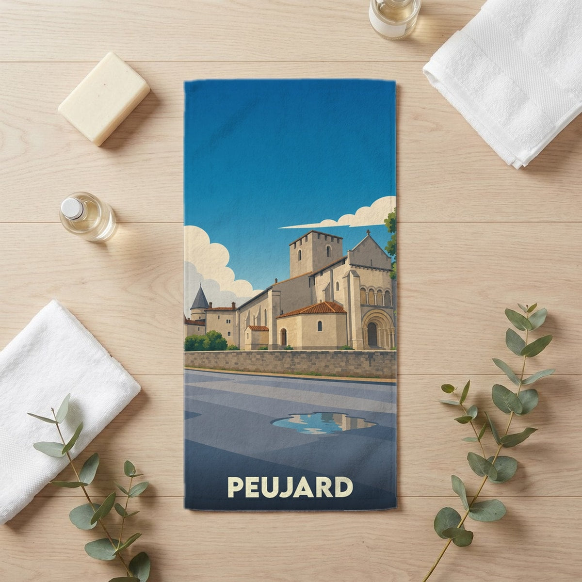 Serviette de bain 30 cm x 60 cm souvenir de Peujard