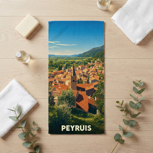 Serviette de bain 30 cm x 60 cm souvenir de Peyruis