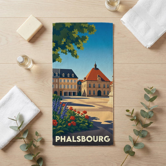 Serviette de bain 30 cm x 60 cm souvenir de Phalsbourg