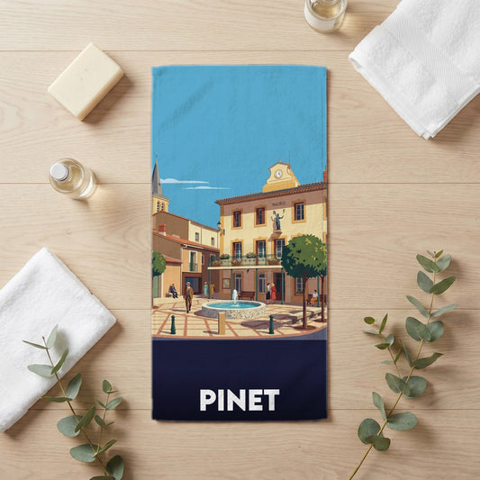 Serviette de bain 30 cm x 60 cm souvenir de Pinet