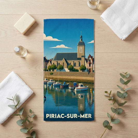 Serviette de bain 30 cm x 60 cm souvenir de Piriac-sur-Mer