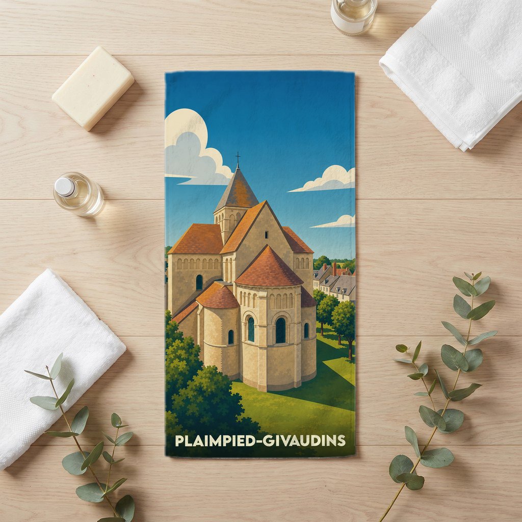 Serviette de bain 30 cm x 60 cm souvenir de Plaimpied-Givaudins