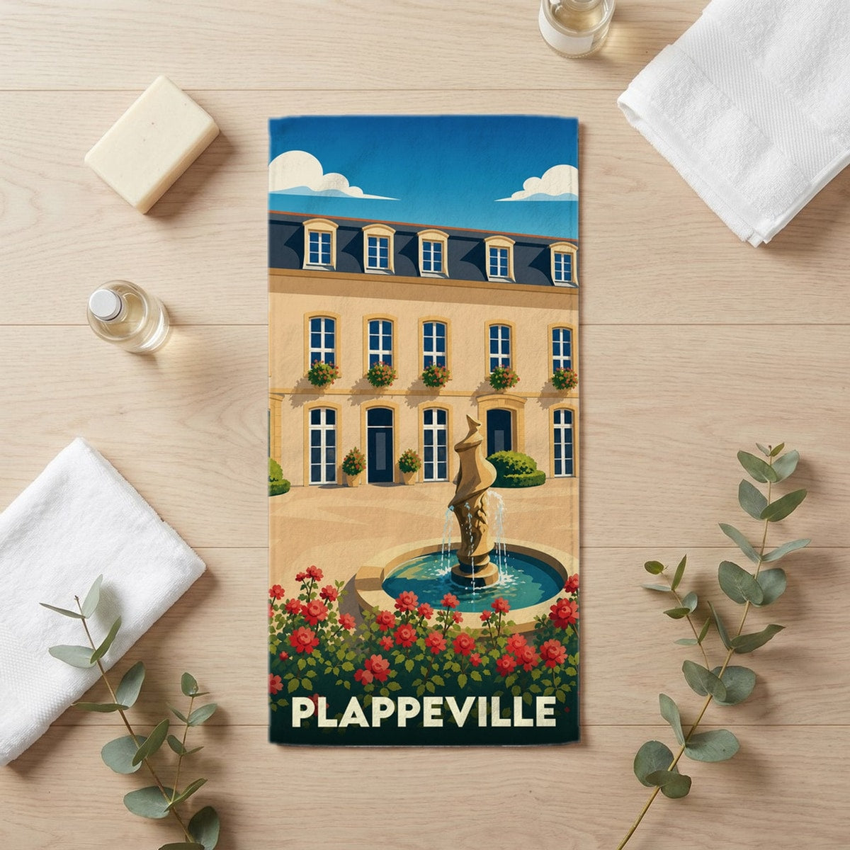 Serviette de bain 30 cm x 60 cm souvenir de Plappeville