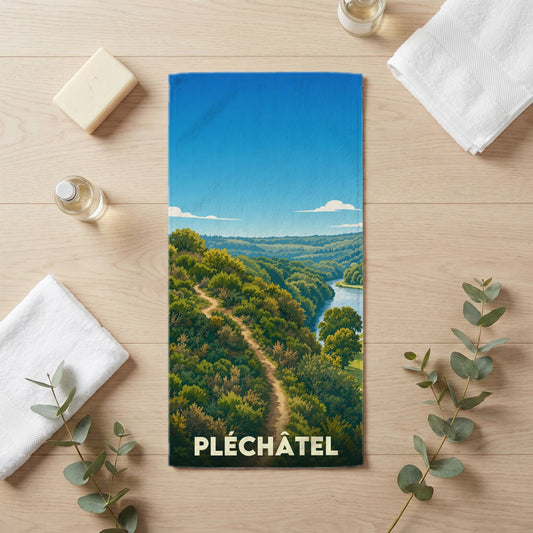 Serviette de bain 30 cm x 60 cm souvenir de Pléchâtel